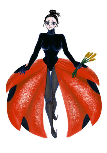 A Gijinka inspired by a ladybug
